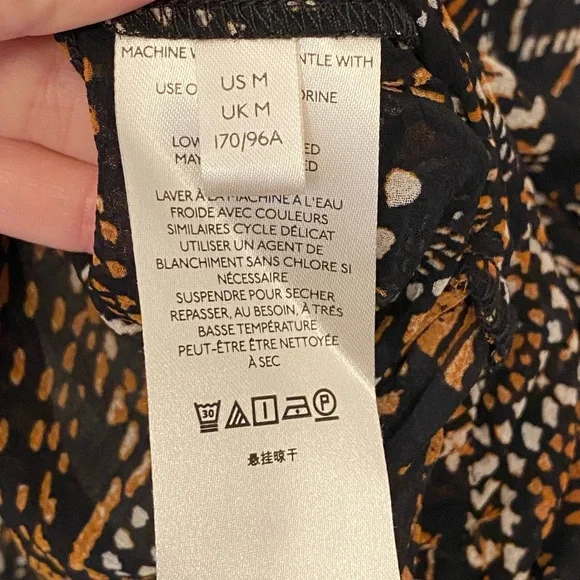 Free People Lele Printed Blouse Size Medium. 🧡🤍🖤 only worn once - Picture 9 of 9